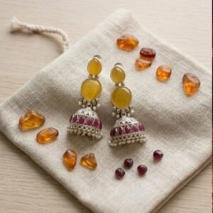 ShriAura Jhumki Earrings - Antique Silver Traditional Jewelry