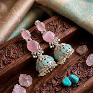 ShriAura Jhumki Earrings – Antique Silver Traditional Long Earrings